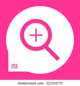 Magnifier plus isolated single linear icon for websites and mobile minimalistic flat design.