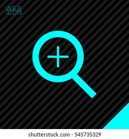 Magnifier plus isolated single linear icon for websites and mobile minimalistic flat design.