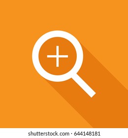Magnifier plus line vector icon
