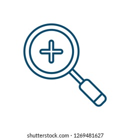 Magnifier plus outline icon