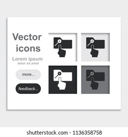 Magnifier with plus sign placed on web page template flat vector icon .