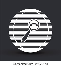 Magnifier with a question mark. Flat style. Made in vector
