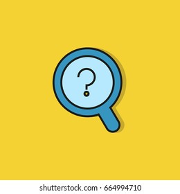 magnifier and question mark icon on yellow background