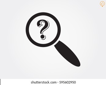 magnifier, a question mark icon, vector illustration eps10