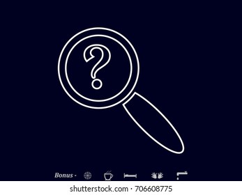 magnifier, a question mark icon, vector illustration eps10