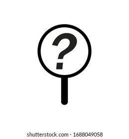 Magnifier Question Mark outline icon. Symbol, logo illustration for mobile concept and web design.