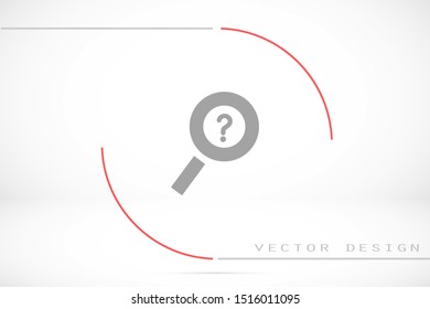 magnifier question vector icon. magnifier to solve icon issues. magnifying glass search 10 eps icon icons. flat icon design.