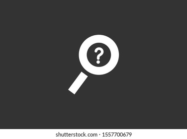 magnifier question vector icon. magnifier to solve icon issues. magnifying glass search 10 eps icon icons. flat icon design.