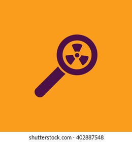 Magnifier radiation icon illustration