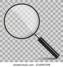 Magnifier in realistic style with a shadow on an isolated background. Vector graphics in realistic style.