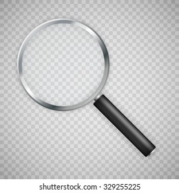 Magnifier realistic vector with transparent glass