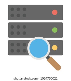 A magnifier representing ongoing database search