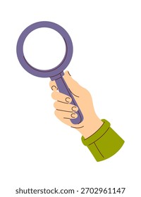 Herramienta de investigación de lupa en la mano