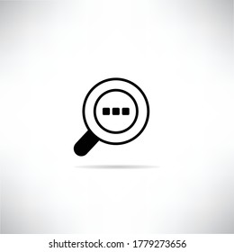magnifier scan icon with shadow on white background