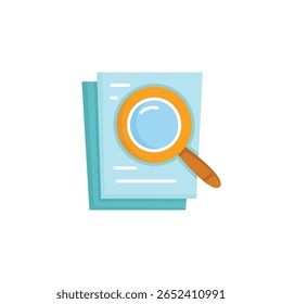 magnifier scan on document icon vector illustration