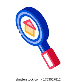 Magnifier Search Estate vector isometric sign. color isolated symbol illustration