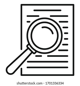 Magnifier search icon. Outline magnifier search vector icon for web design isolated on white background