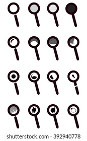 Magnifier Search icon set