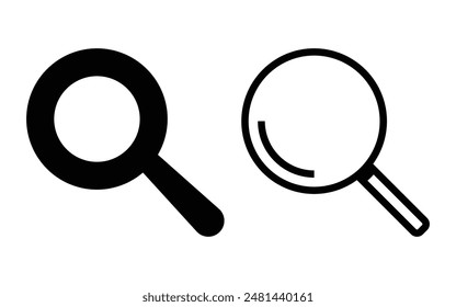 Ilustración vectorial de icono de lupa o Búsqueda. Lupa