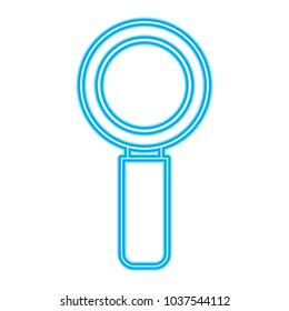 magnifier search technology research information vector illustration blue neon line image
