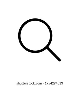 Magnifier search thin black line icon. Magnifying glass or search sign concept. Trendy flat isolated symbol, sign for: illustration, outline, logo, mobile, app, design, web, ui, ux. Vector EPS 10