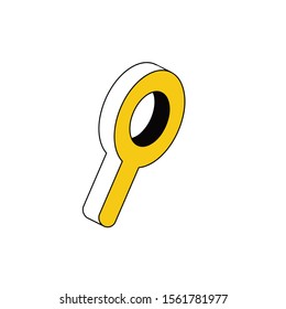 Magnifier Search. Vector 3d isometric, color web icon, new flat style. Creative illustration design, idea for infographics.