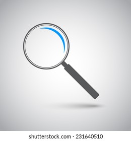 Magnifier for search vector, flat design