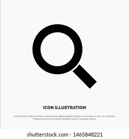 Magnifier, Search, Zoom, Find solid Glyph Icon vector. Vector Icon Template background