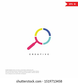 Magnifier searching abstract Logo icon design. Vector graphic design template element. Graphic Symbol for Corporate Business Identity. 