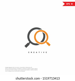 Magnifier searching modern Logo icon design. Vector graphic design template element. Graphic Symbol for Corporate Business Identity. 