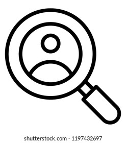 A magnifier is searching user or a customer 