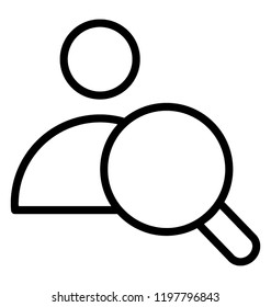 A magnifier is searching user or a customer 