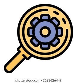 Magnifier service center icon. Outline magnifier service center vector icon color flat isolated