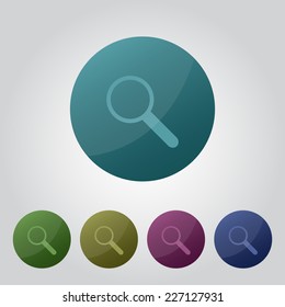 magnifier set of color vector web buttons