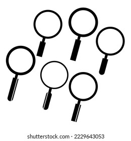 Magnifier set icon. Vector illustration. stock image. 