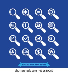magnifier set icon vector illustration eps10.