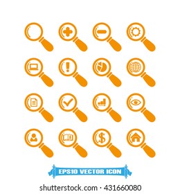 magnifier set icon vector illustration eps10.