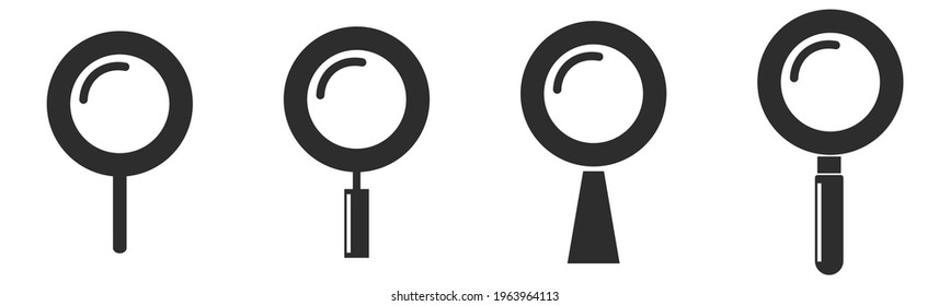 Magnifier set. Magnifying glass. Vector illustration
