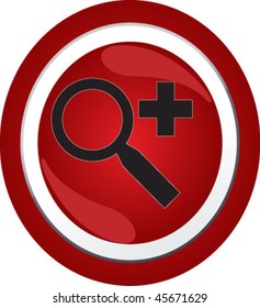 Magnifier sign icon button