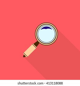 Magnifier sign icon flat vector