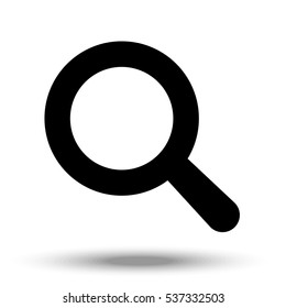 Magnifier in a simple style on the isolated white background. 