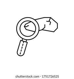 lupa, icono de piedra. Línea simple, contorno vectorial elementos de arqueología para ui y ux, sitio web o aplicación móvil