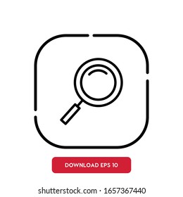 Magnifier symbol, webinar outline vector icon. Modern, simple flat vector illustration for web site or mobile app