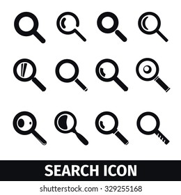 Magnifier symbols set, Search icon