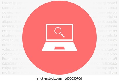 magnifier Tablet screen icon with shadow isolated on white background. Modern simple flat device sign for web site design, mobil app. Trendy vector tablet mockup display symbol.