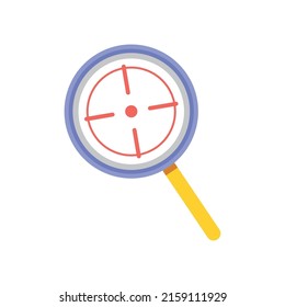 magnifier and target icon flat