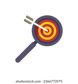 Magnifier target icon flat vector. Customer hunter. Company focus isolated