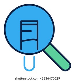 Magnifier with Test Tube vector Chemical Analysis concept colored icon or symbol