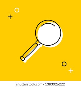 magnifier thin line icon on yellow background for web and mobile app. vector illustration easy to edit and customize. eps 10