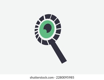 Magnifier tool with an eye inside, simple creative concept